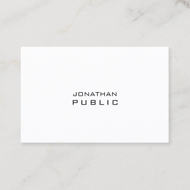 Creative Minimalist Modern Plain Cool Professional Business Card (Front)