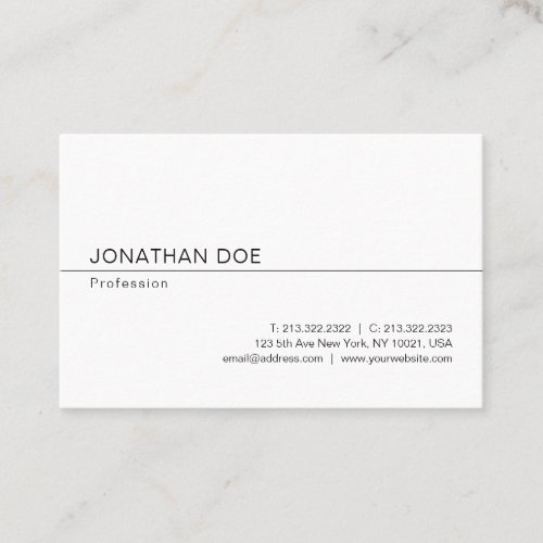 Creative Minimalist Modern Professional Sleek Business Card