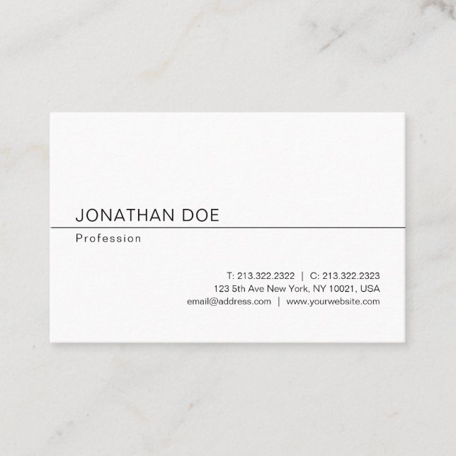 Creative Minimalist Modern Professional Sleek Business Card (Front)