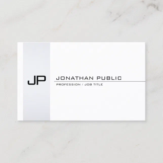 Creative Minimalist Monogram Modern Simple Plain Business Card | Zazzle