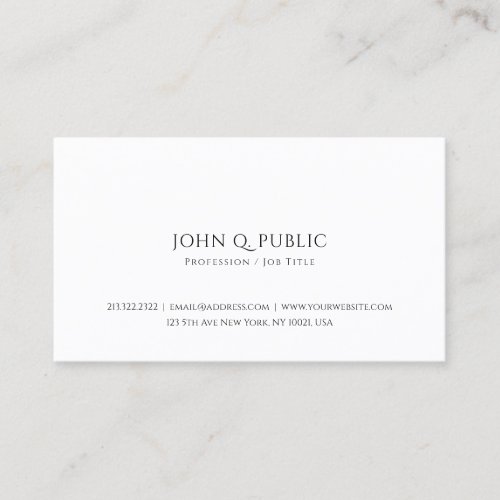Creative Minimalist Simple Modern Elegant Template Business Card