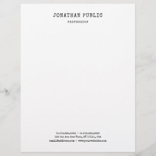 Creative Minimalist White Classic Professional Letterhead