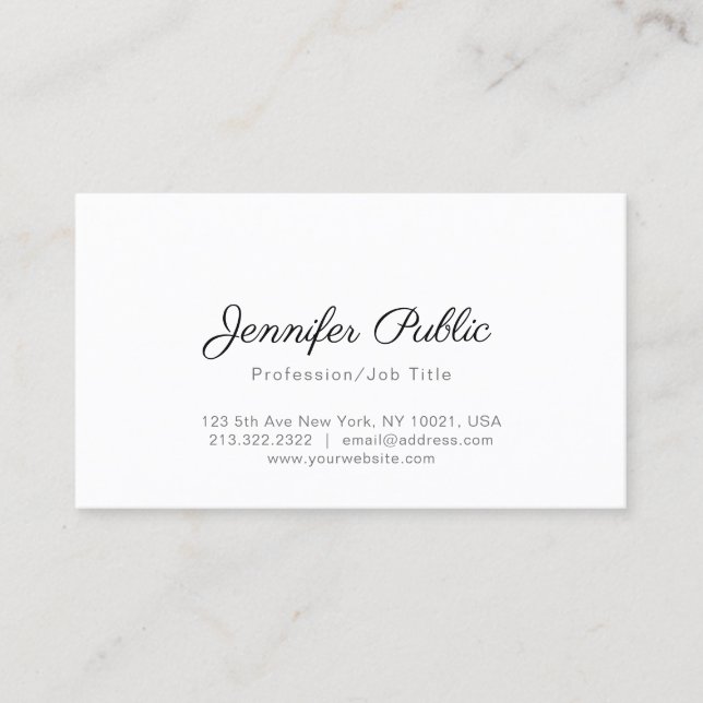 Creative Minimalistic Design Modern Plain Trendy Business Card (Front)