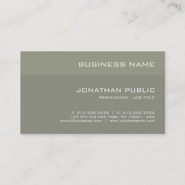 Creative Minimalistic Modern Plain Luxury Trendy Business Card (Front)