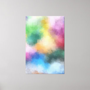 Creative Modern Abstract Artwork Red Yellow Blue Canvas Print