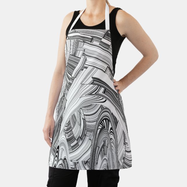 Creative Modern Art Black and White  Apron (Insitu)