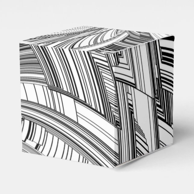 Creative Modern Art Black and White Favor Boxes (Front Side)