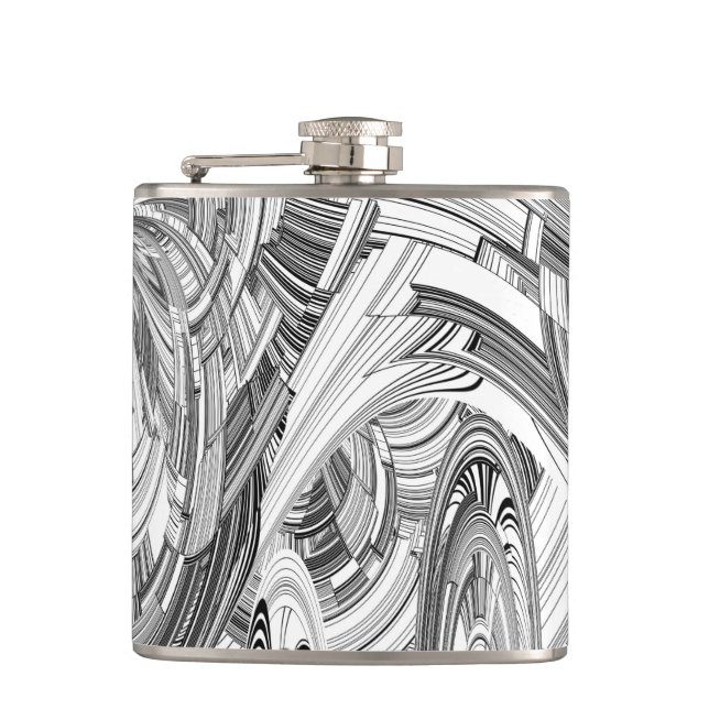 Creative Modern Art Black and White Flask (Front)