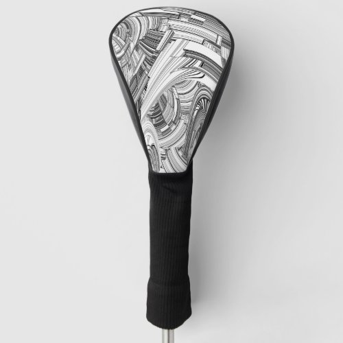 Creative Modern Art Black and White Golf Head Cover