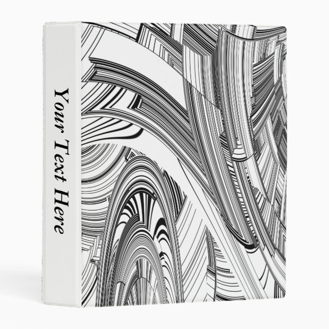 Creative Modern Art Black and White Mini Binder (Front/Spine)