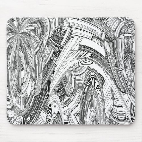 Creative Modern Art Black and White Mouse Pad