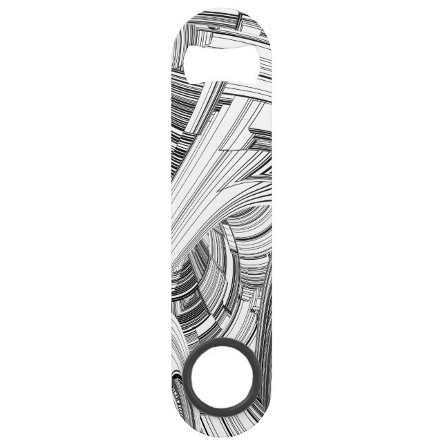 Creative Modern Art Black and White Speed Bottle Opener (Back)