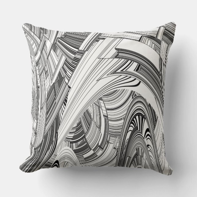 Creative Modern Art Black and White  Throw Pillow (Front)