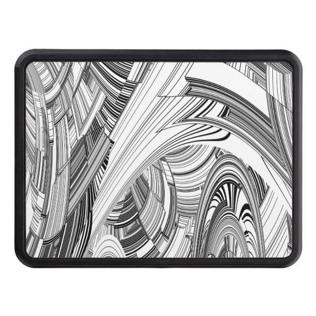 Creative Modern Art Black and White Tow Hitch Cover (Front)