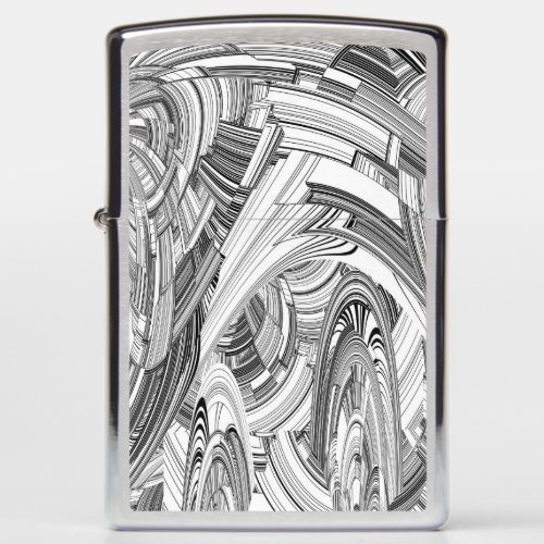 Creative Modern Art Black and White Zippo Lighter
