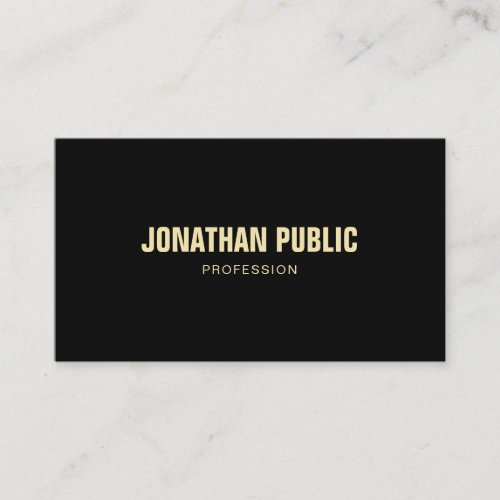 Creative Modern Black Gold Sophisticated Plain Top Business Card