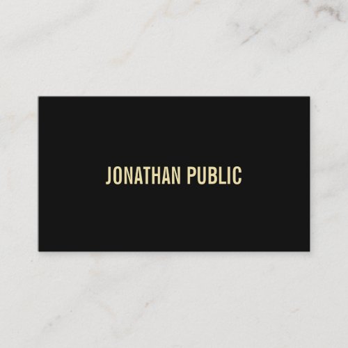 Creative Modern Black Gold Text Professional Plain Business Card