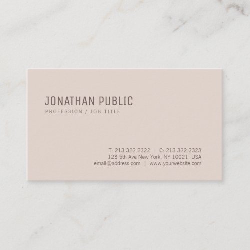 Creative Modern Clean Design Elegant Colors Plain Business Card