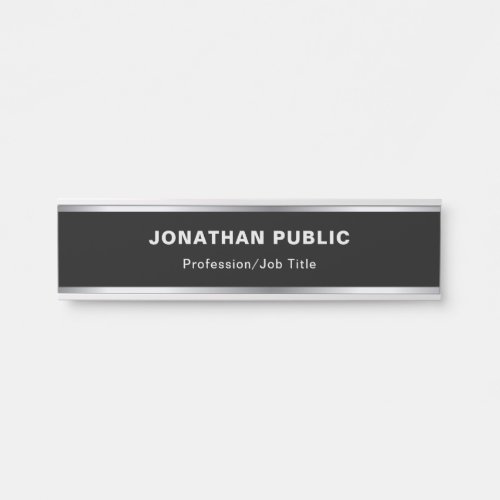 Creative Modern Design Black And Silver Glamorous Door Sign