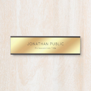 Creative Modern Design Glamorous Black And Gold Door Sign