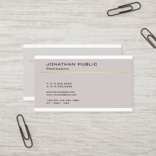 Creative Modern Design Minimalist Plain Trendy Business Card