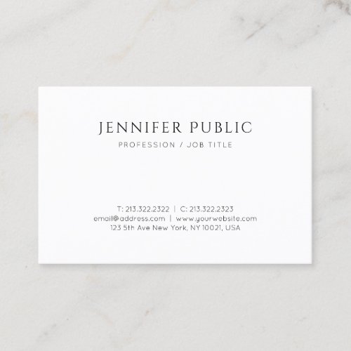 Creative Modern Design Simple Plain Professional Business Card