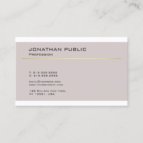 Creative Modern Design Sleek Plain Professional Business Card