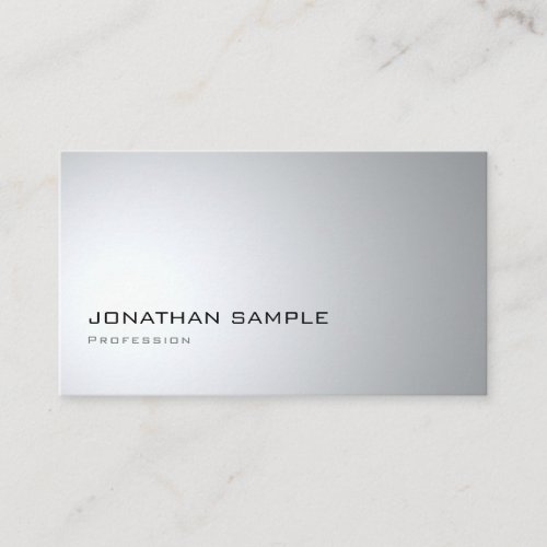 Creative Modern Design Sleek Plain Trendy Silver Business Card