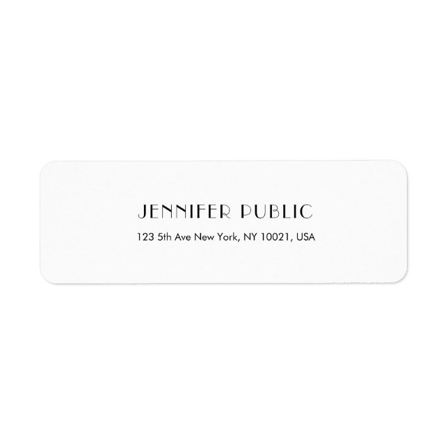 Creative Modern Design Trendy White Template Label (Front)