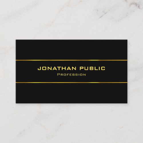 Creative Modern Elegant Black Template Gold Name Business Card
