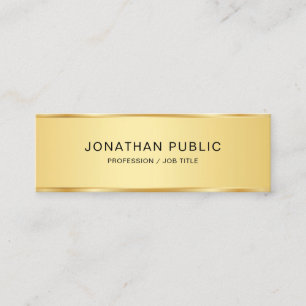 Creative Modern Elegant Gold Look Simple Template Mini Business Card