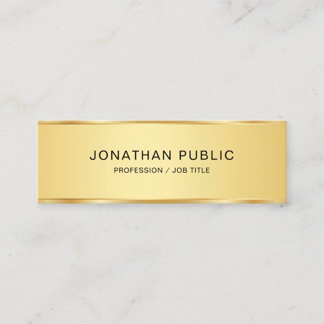 Creative Modern Elegant Gold Look Simple Template Mini Business Card (Front)