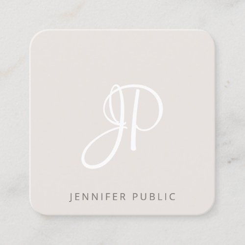 Creative Modern Elegant Monogram Template Square Business Card