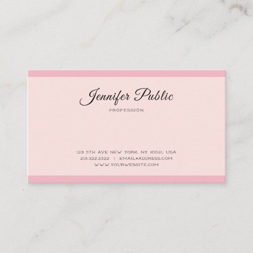 Creative Modern Elegant Pink Simple Template Top Business Card