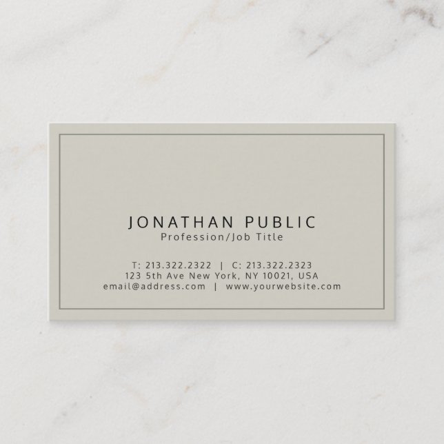 Creative Modern Elegant Premium Silk Finish Luxury Business Card (Front)
