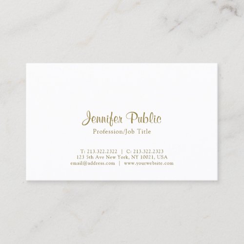 Creative Modern Elegant White Simple Business Card