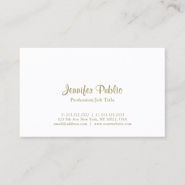 Creative Modern Elegant White Simple Business Card (Front)
