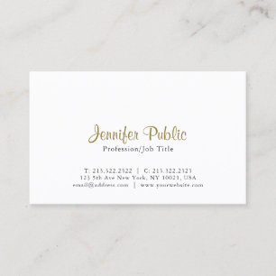Creative Modern Elegant White Simple Plain Business Card