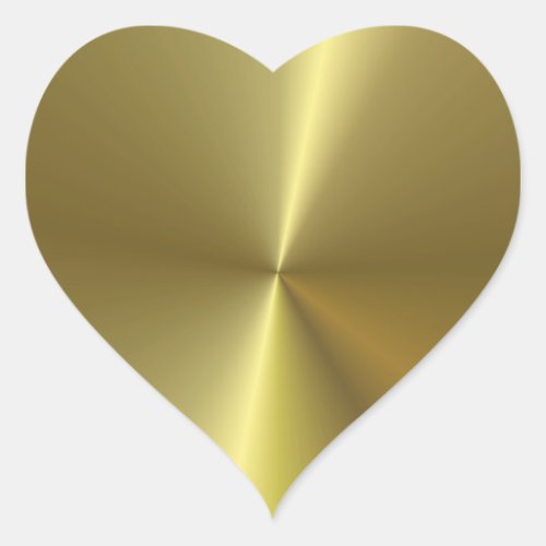 Creative Modern Faux Gold Metallic Look Blank Heart Sticker