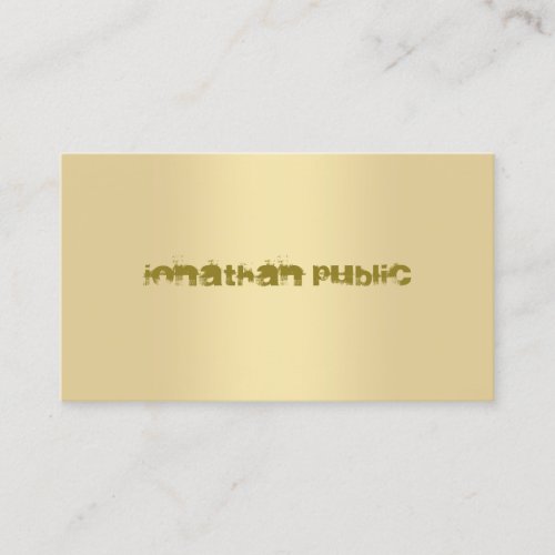 Creative Modern Faux Gold Template Elegant Top Business Card