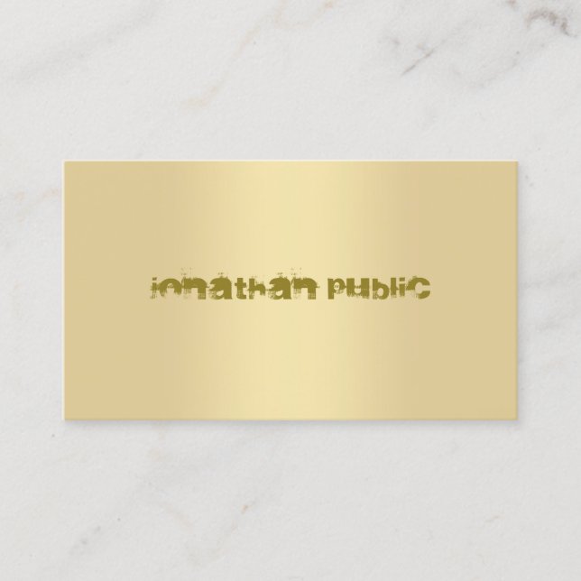 Creative Modern Faux Gold Template Elegant Top Business Card (Front)