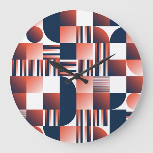 Creative Modern Geometrical Seamless Pattern Large Clock