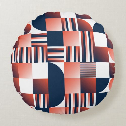 Creative Modern Geometrical Seamless Pattern Round Pillow