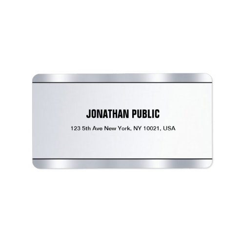 Creative Modern Glamour Black Silver Chic Template Label