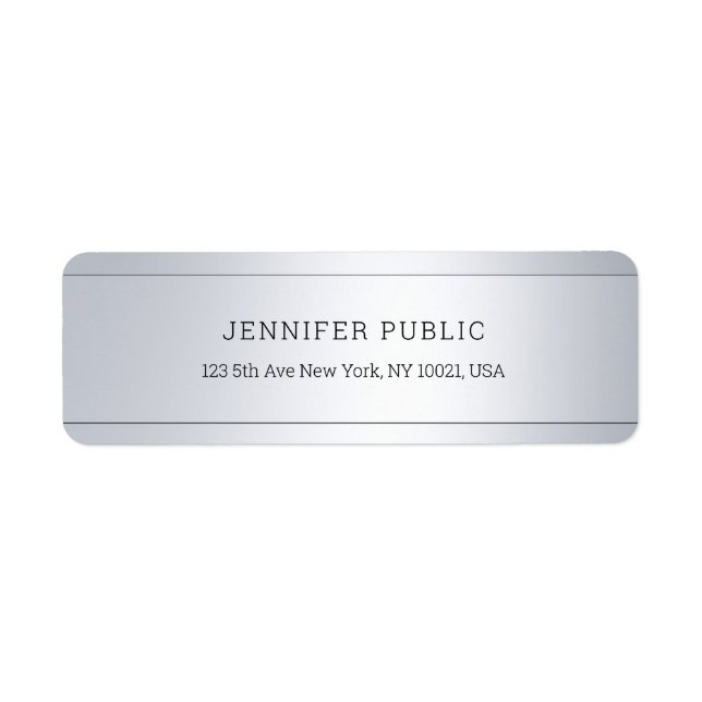 Creative Modern Glamour Silver Template Chic Label (Front)