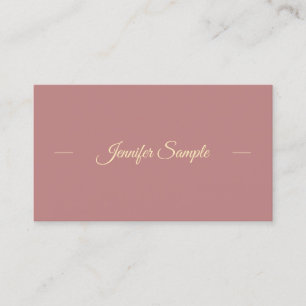 Creative Modern Gold Hand Script Red Brown Trendy Business Card