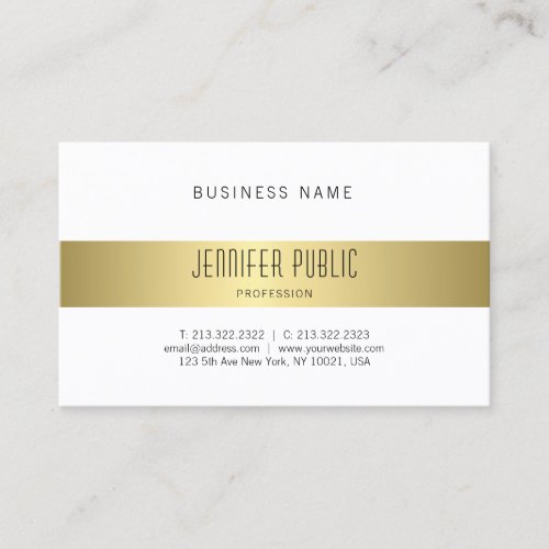 Creative Modern Gold Look Design Simple Plain Business Card