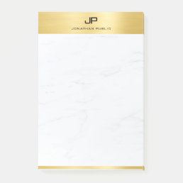 Creative Modern Gold White Marble Template Post-it Notes