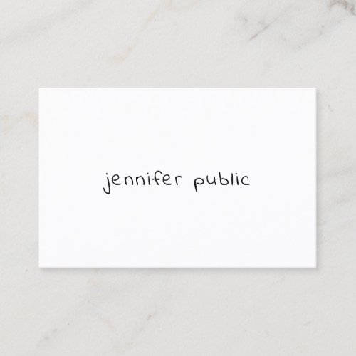 Creative Modern Hand Script Name Simple Template Business Card