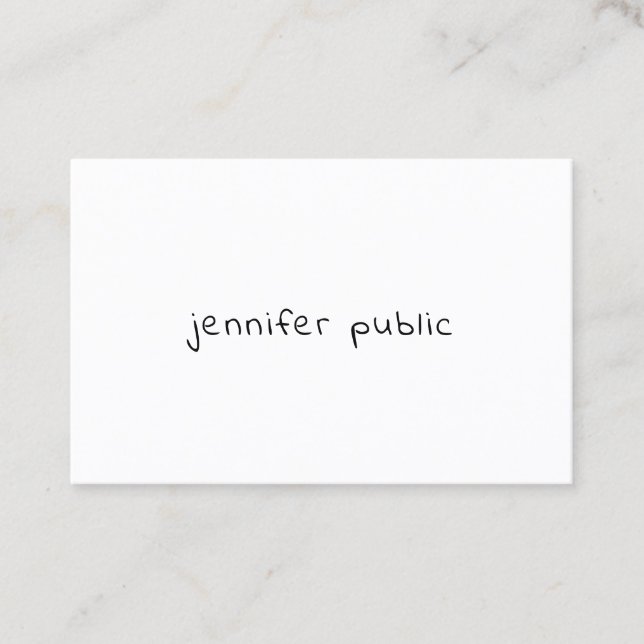 Creative Modern Hand Script Name Simple Template Business Card (Front)